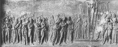 Bajorrelieve de Tito Angelini represetando la ejecución de Pagano