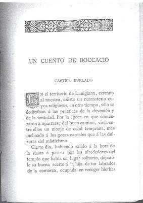 Inicio del Cuento de Boccaccio