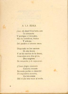 Inicio de la Obra: A la rima