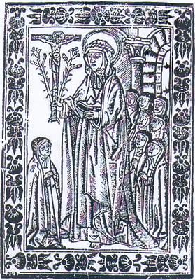 La Santa rodeada de monjas (f. A5)