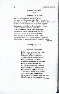 Fin de las Poesías Italianas (Mazzoni y Gozzano)