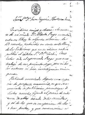 Carta de Pascual Asensio a Hartzenbusch (1)