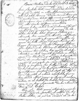 Copia en limpio, de mano diferente, de la Breve noticia